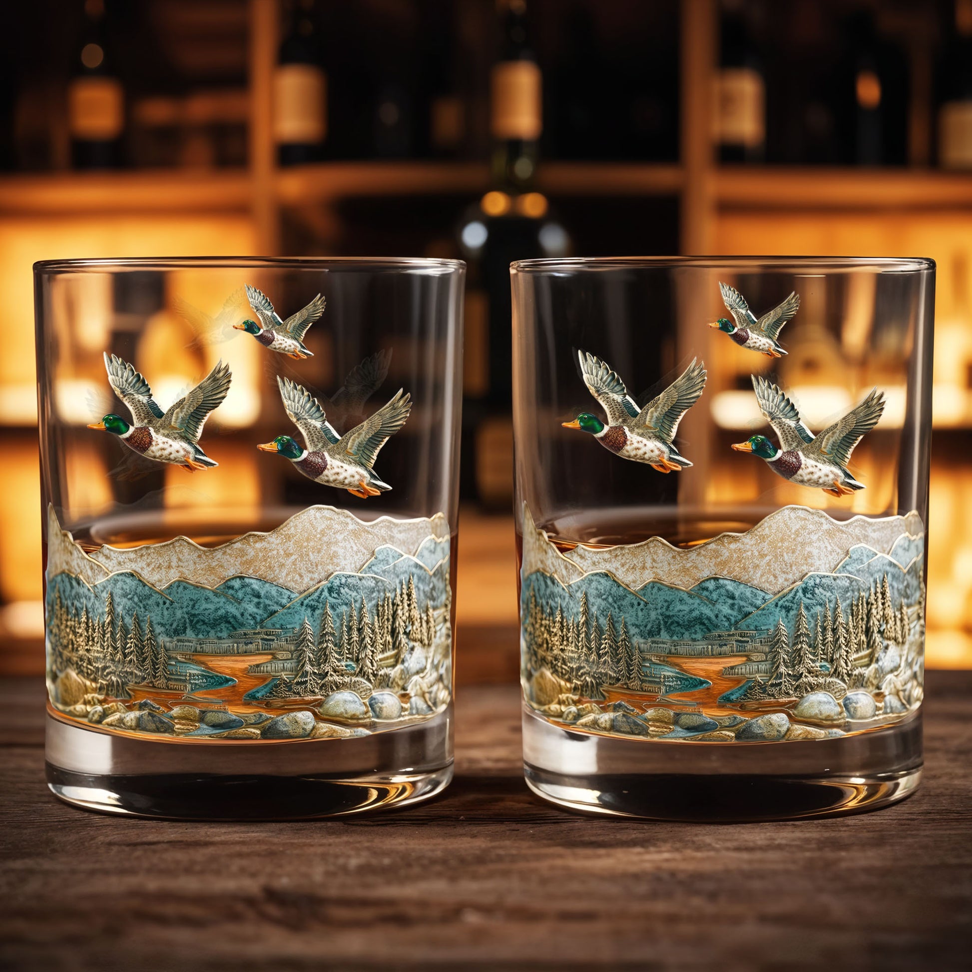 Immerse Yourself In The Tranquility of Nature With Ducks And Mountains