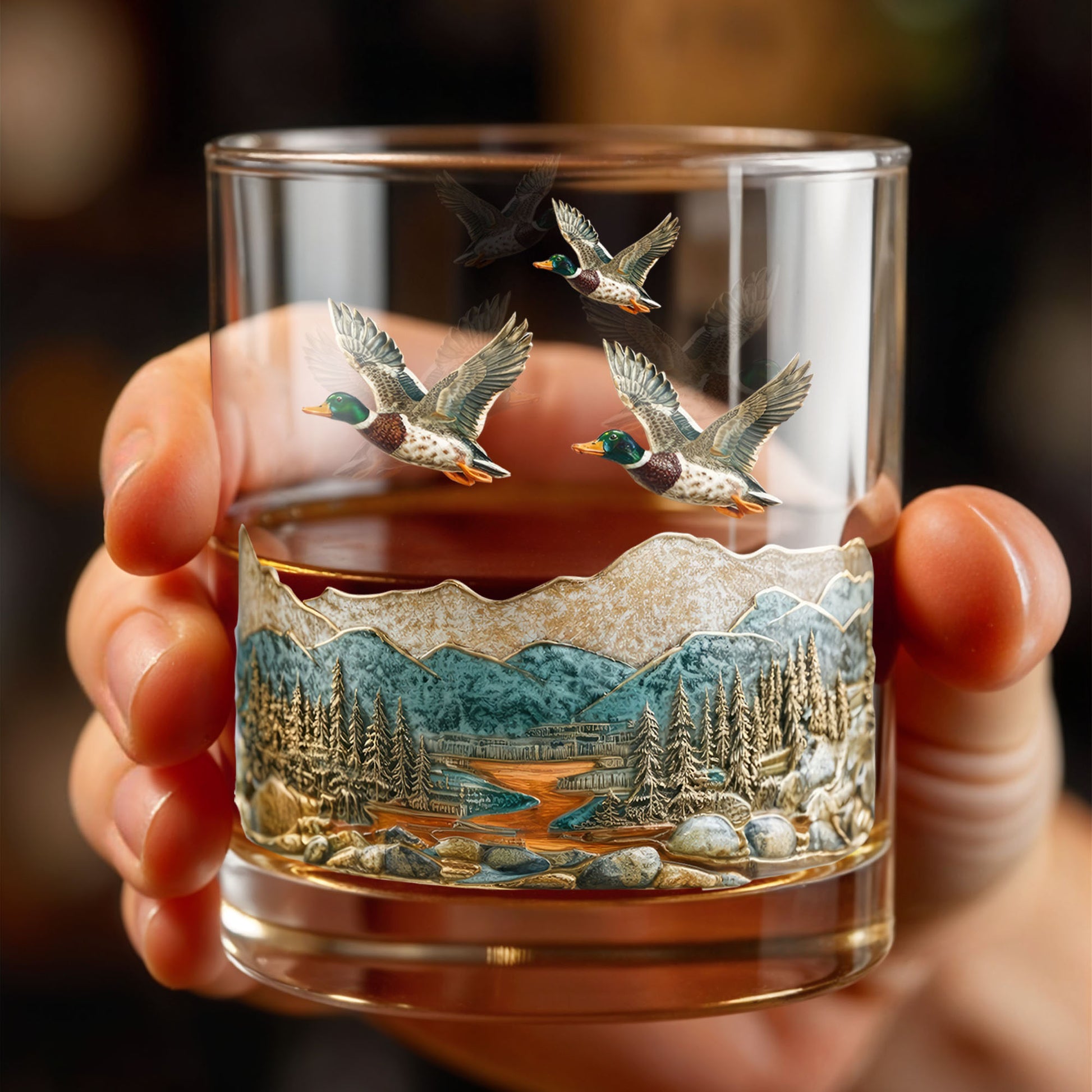 Immerse Yourself In The Tranquility of Nature With Ducks And Mountains