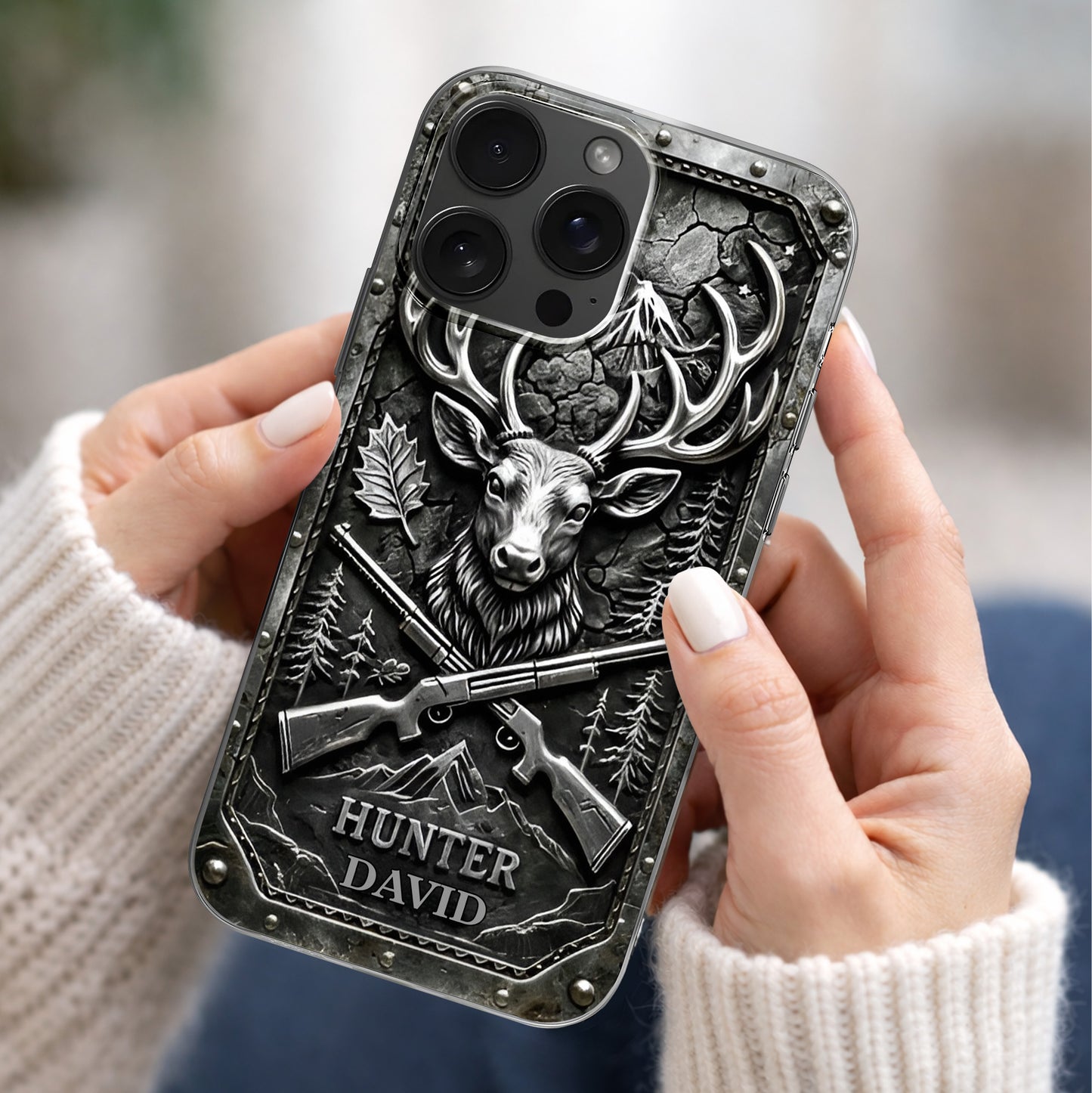 Hunter Custom Deer Antlers And Rifles Outdoors Design