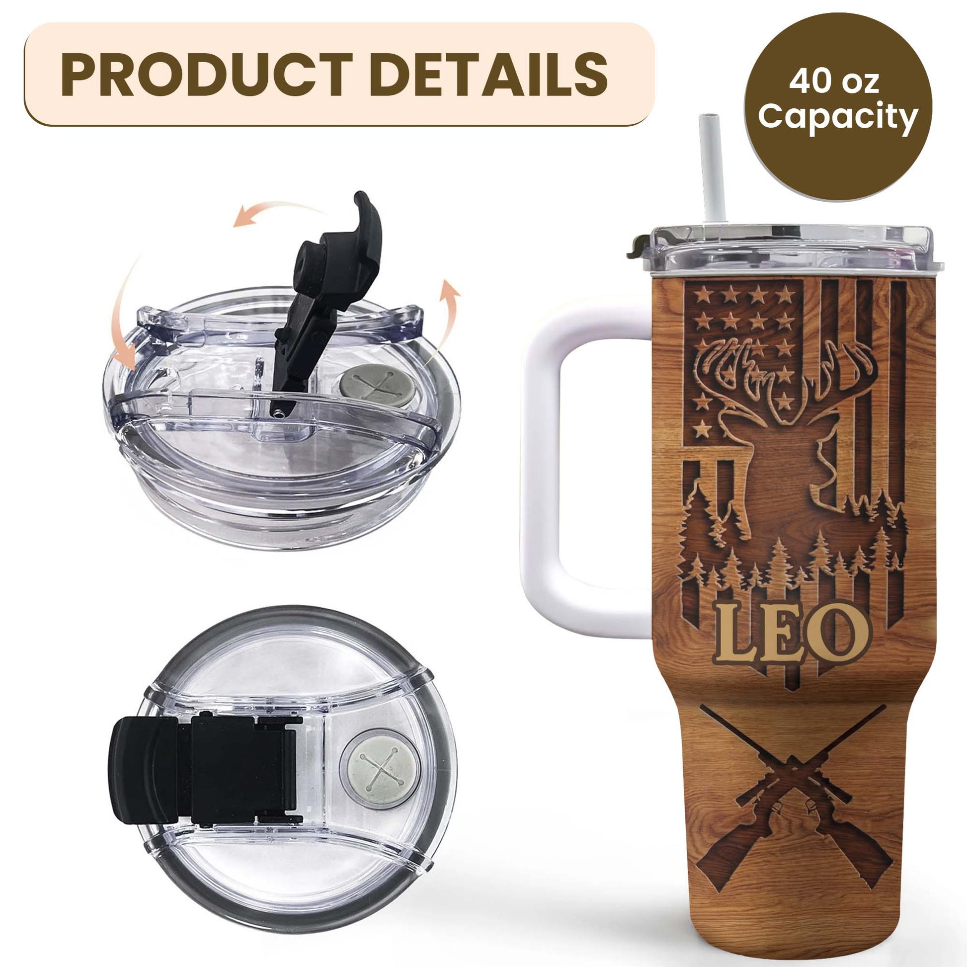 American Flag And Deer Hunting Spirit With Antlers And Rifles