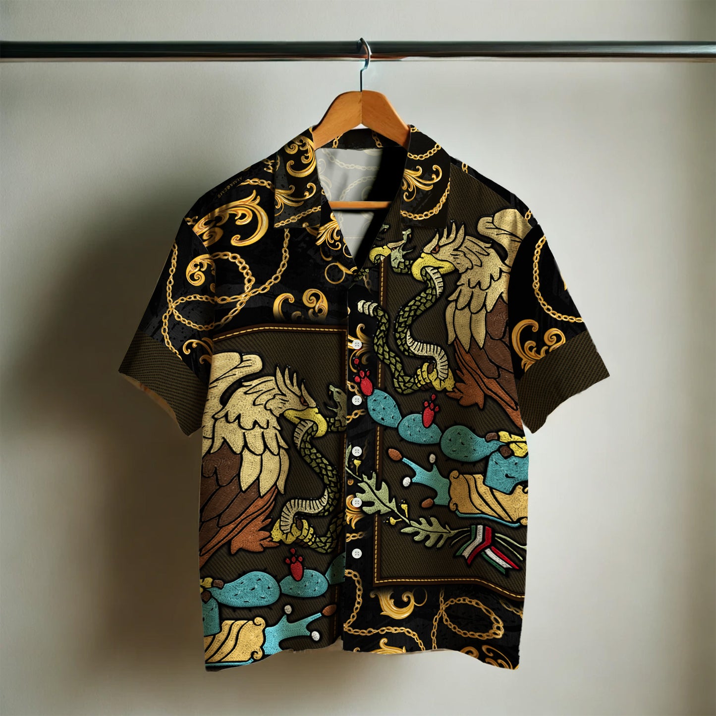 The Golden Eagle - Personalized Unisex Hawaiian Shirt - HW_MX09