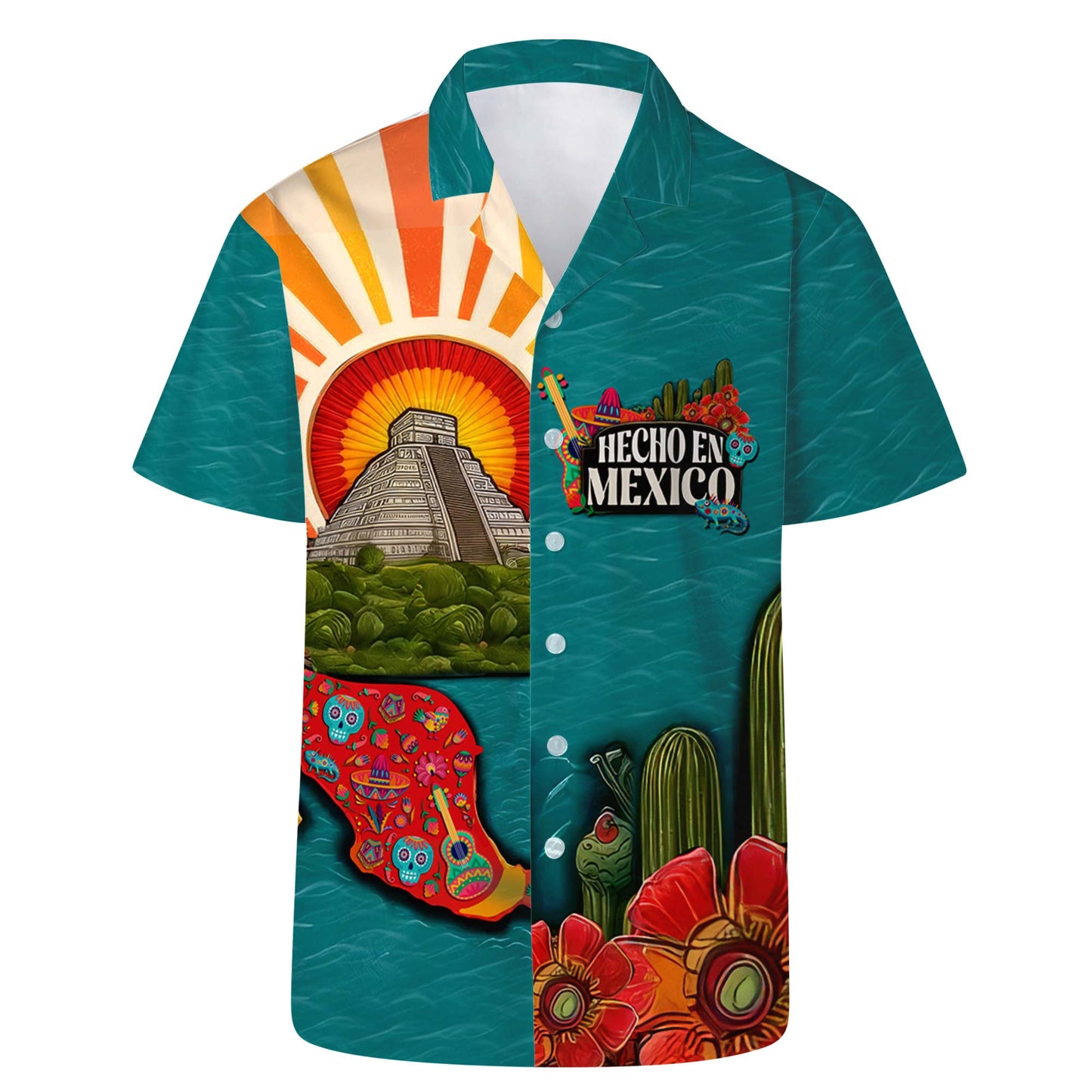 HECHO EN MEXICO - Camisa Hawaiana Unisex Personalizada - HW_MX13