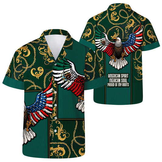 American Spirit Mexican Soul, Proud Of My Roots - Personalized Unisex Hawaiian Shirt - HW_MX48