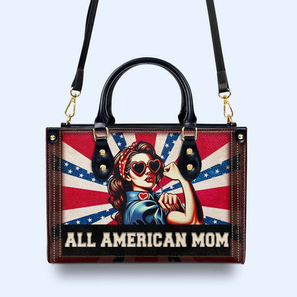 All American Mom - Personalized Leather Handbag - IND10