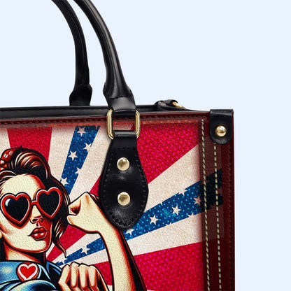 All American Mom - Personalized Leather Handbag - IND10