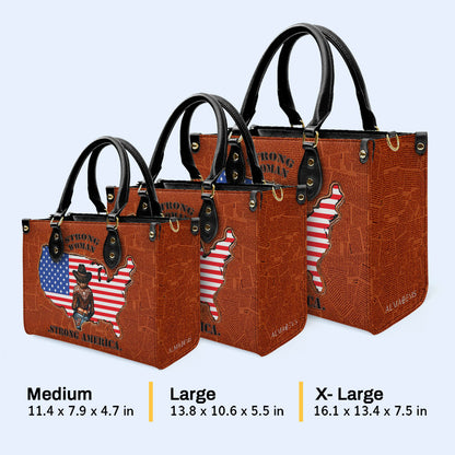 Strong Woman. Strong America - Leather Handbag - IND13