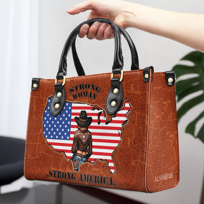 Strong Woman. Strong America - Leather Handbag - IND13