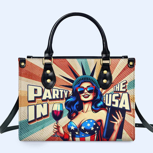 Party In The USA - Personalized Leather Handbag - IND15