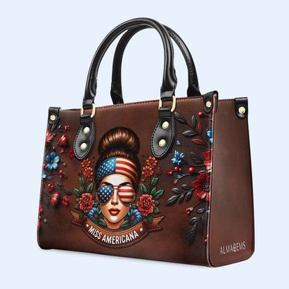 Miss Americana - Leather Handbag - IND17