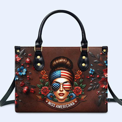 Miss Americana - Leather Handbag - IND17