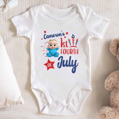 Cameron's 1st Fourth Of July, Baby, Fireworks, Stars