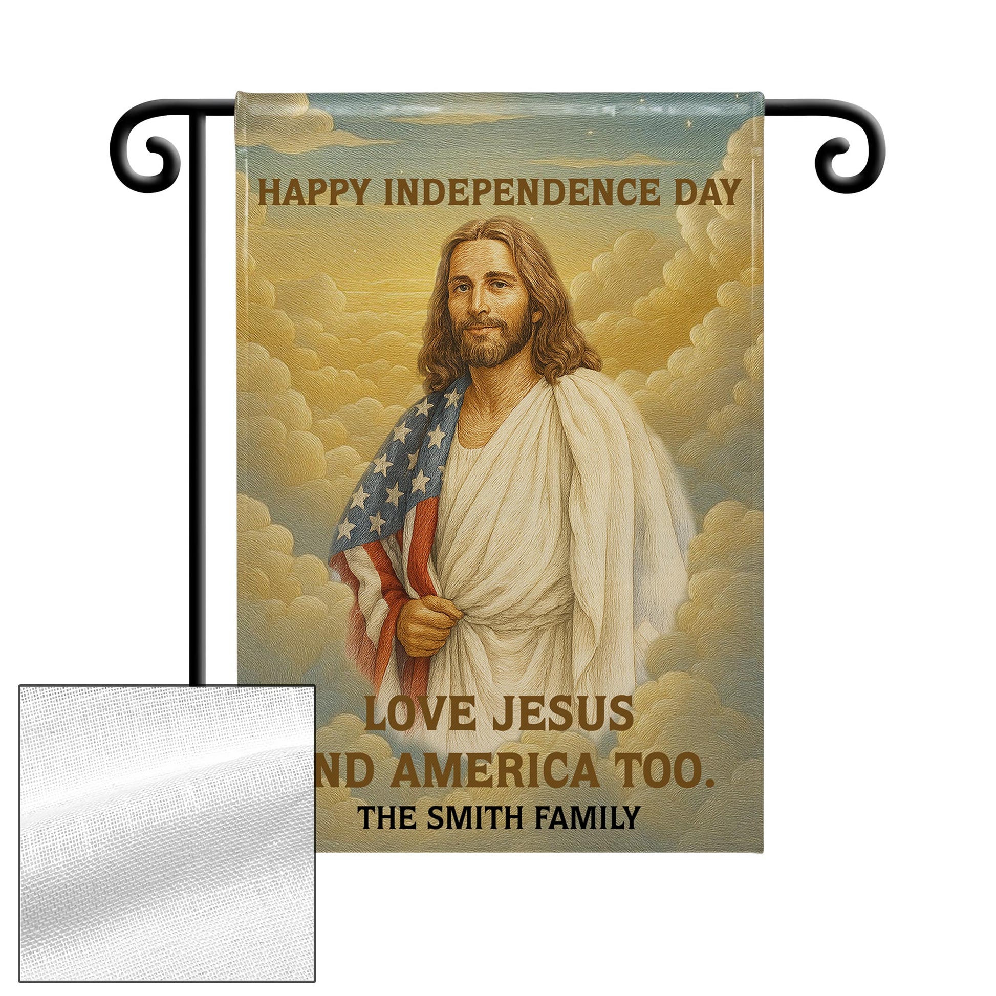 Happy Independence Day, Love Jesus And America Too, Jesus And American Flag