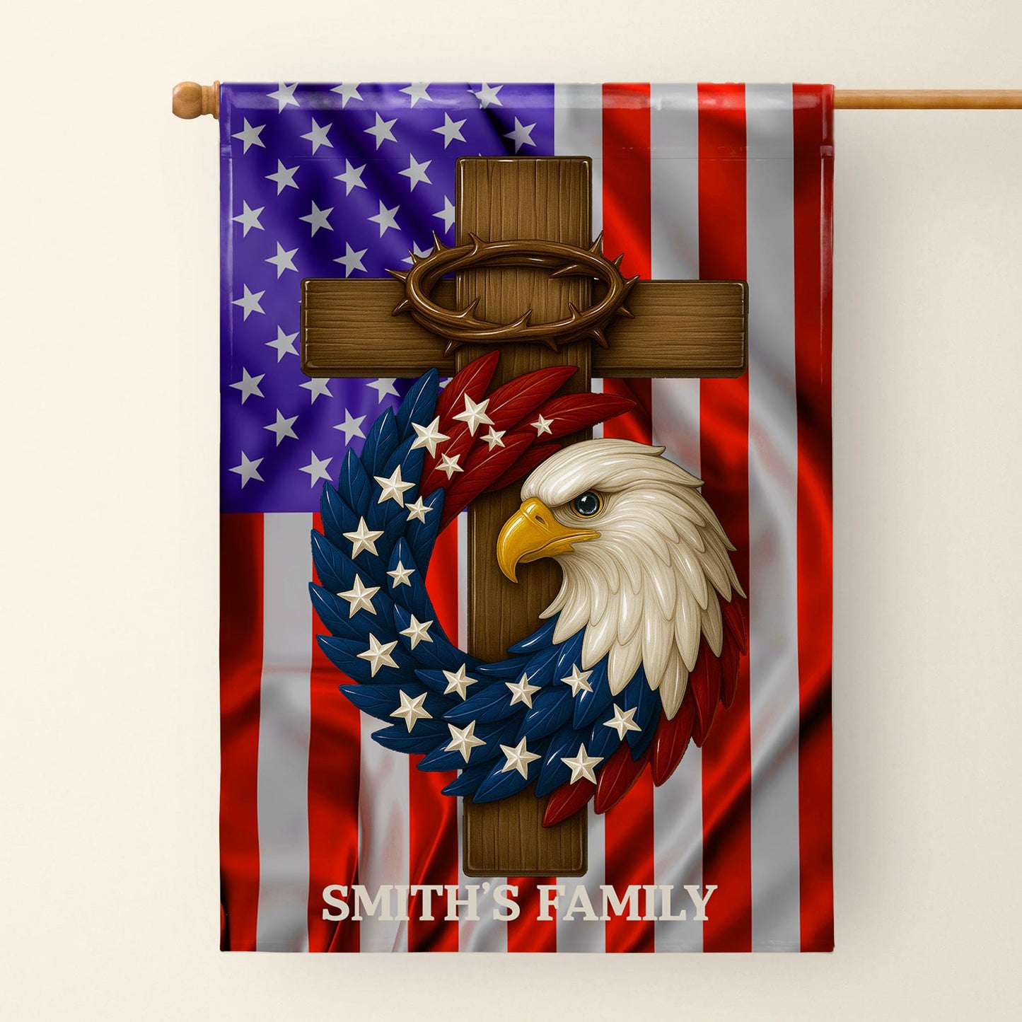 Smith's Family, American Flag, Eagle and Cross