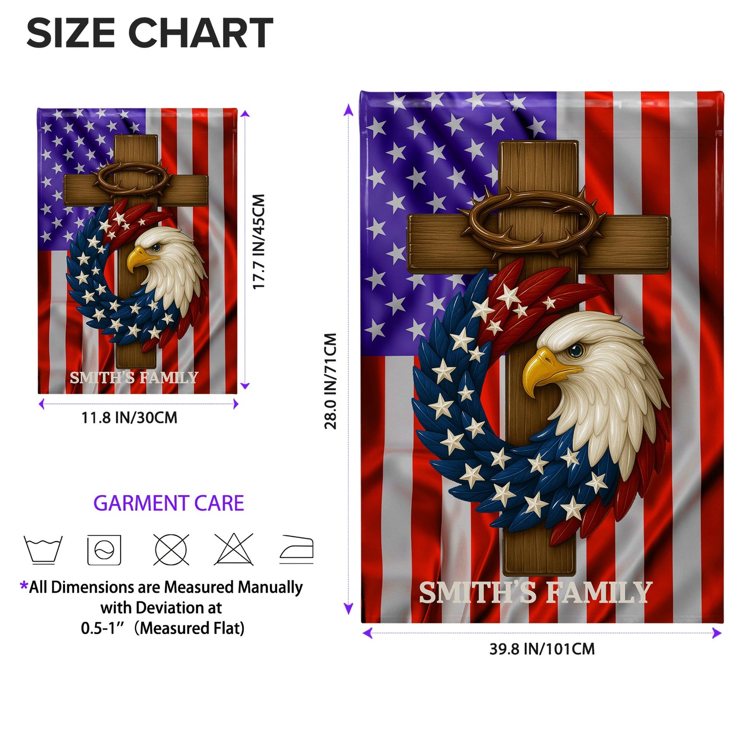 Smith's Family, American Flag, Eagle and Cross