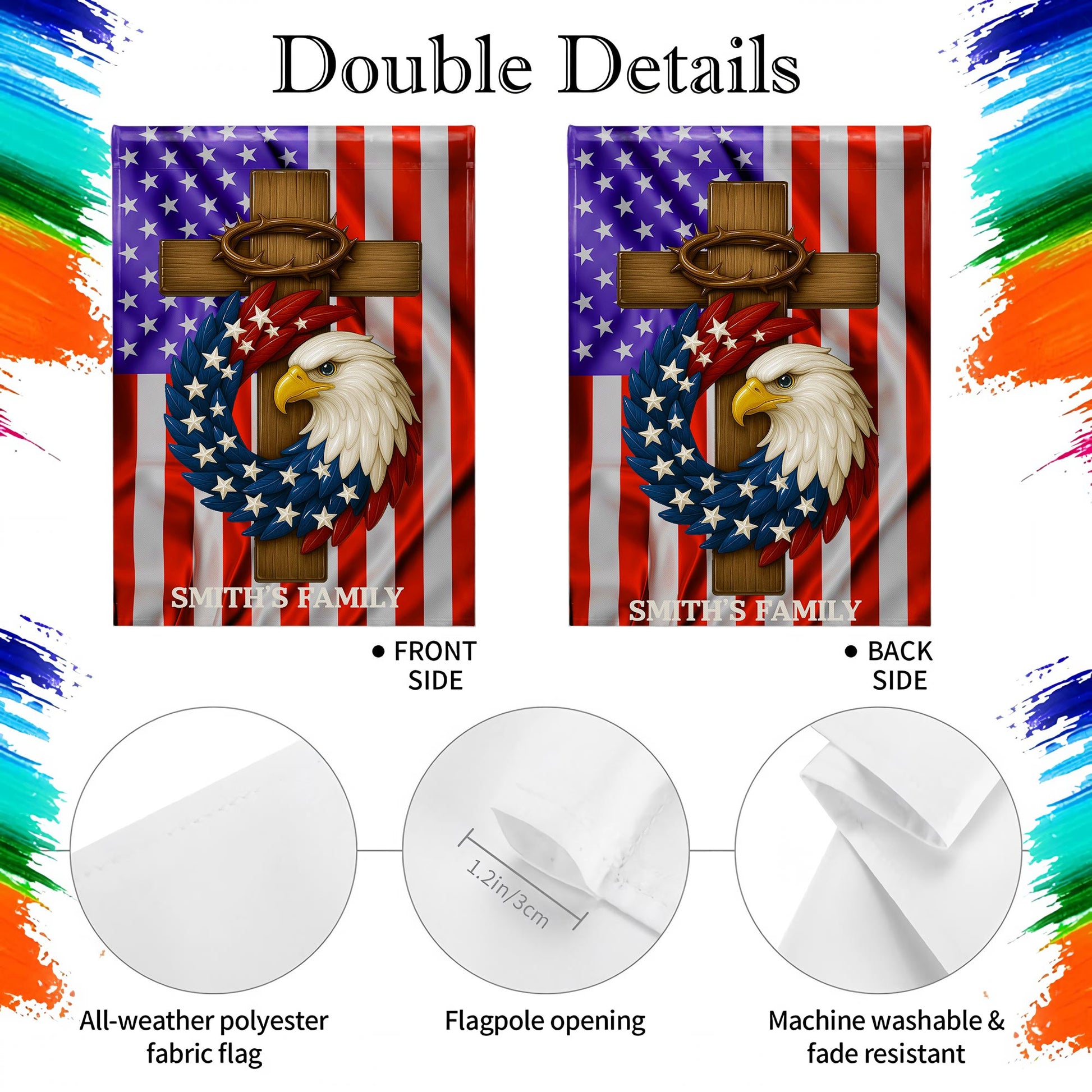 Smith's Family, American Flag, Eagle and Cross