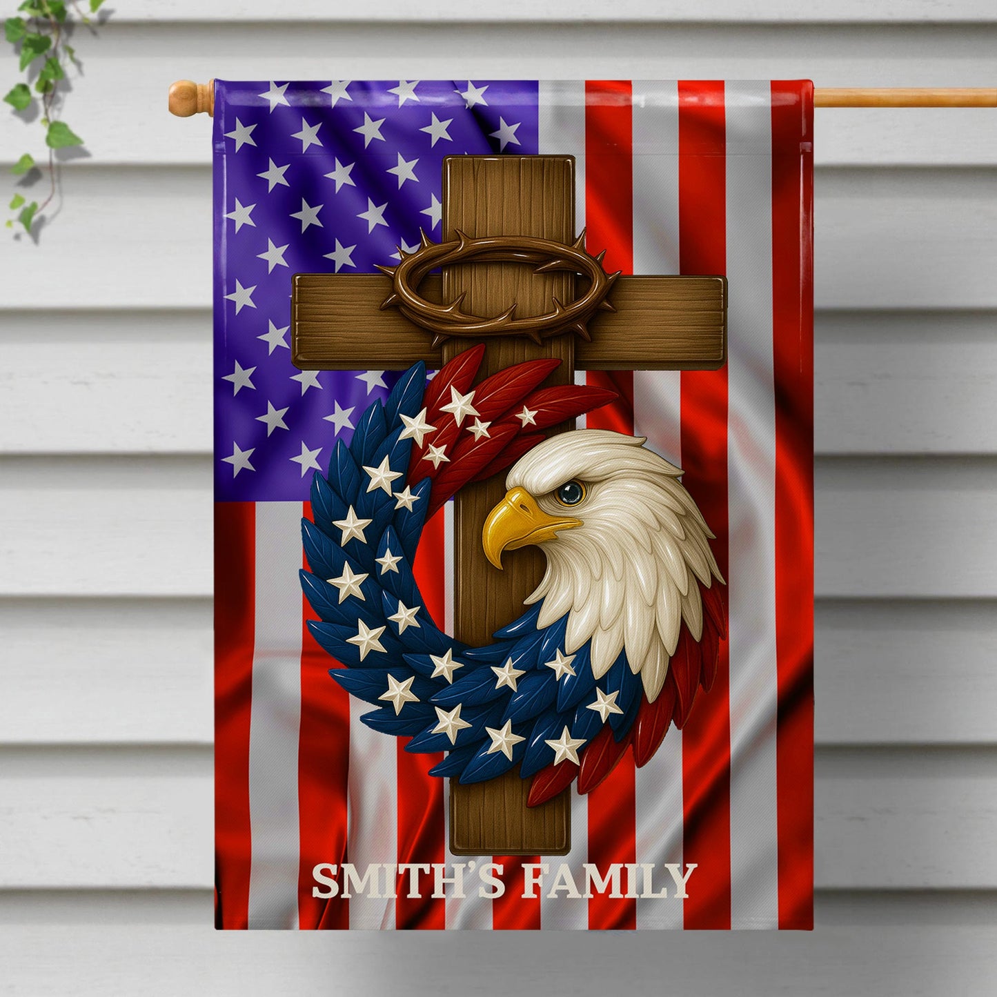 Smith's Family, American Flag, Eagle and Cross