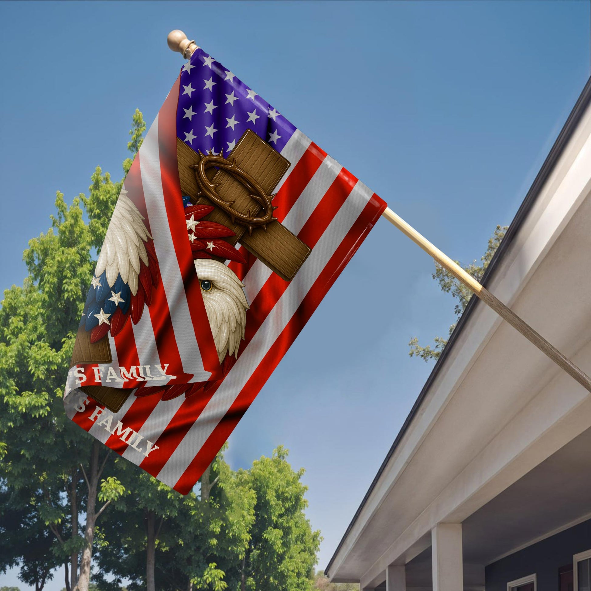 Smith's Family, American Flag, Eagle and Cross