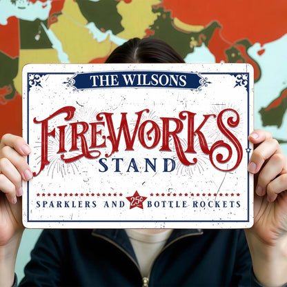 Fireworks Stand With Sparklers And Bottle Rockets Decor