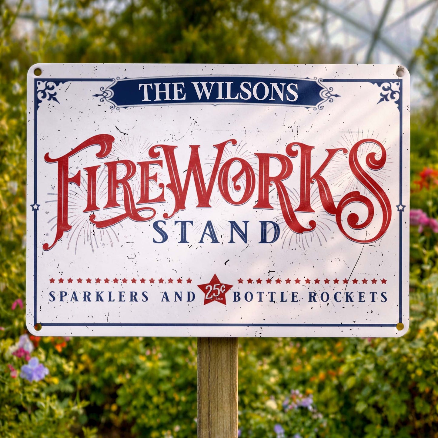 Fireworks Stand With Sparklers And Bottle Rockets Decor