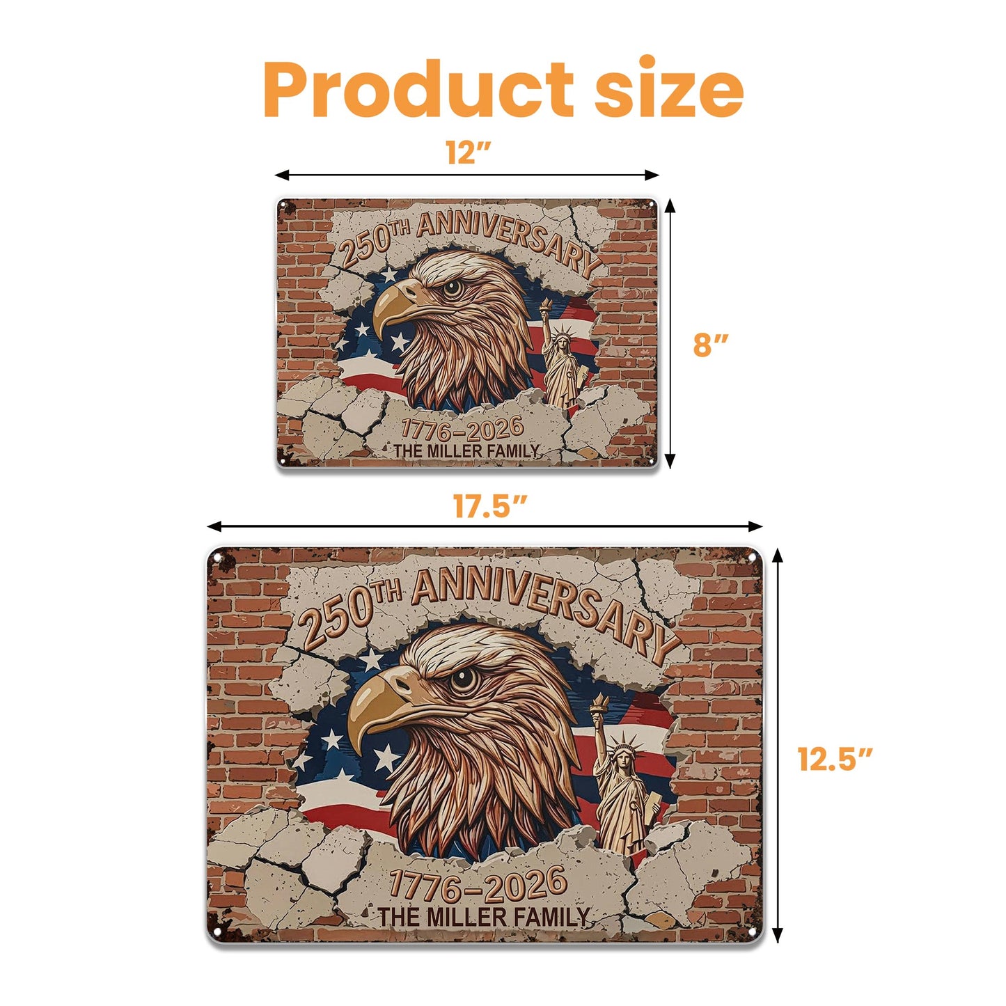 250th Anniversary Celebrating With Eagle And American Flag