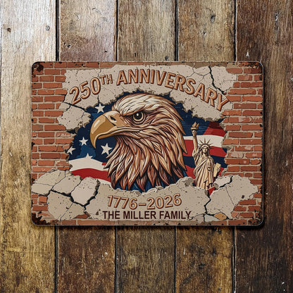 250th Anniversary Celebrating With Eagle And American Flag