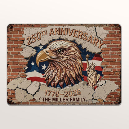 250th Anniversary Celebrating With Eagle And American Flag