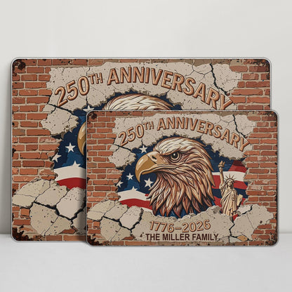 250th Anniversary Celebrating With Eagle And American Flag