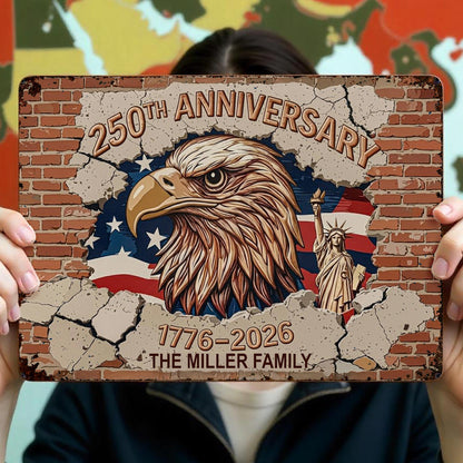 250th Anniversary Celebrating With Eagle And American Flag