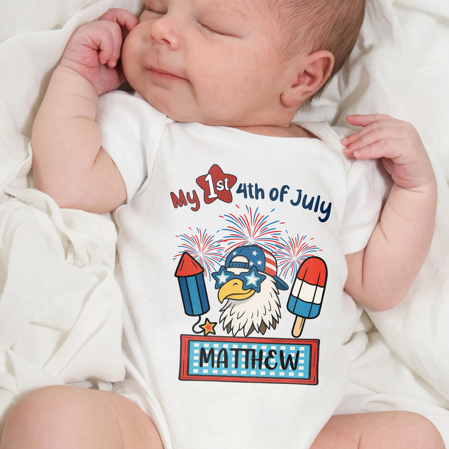 My 1st 4th of July Eagle And Fireworks