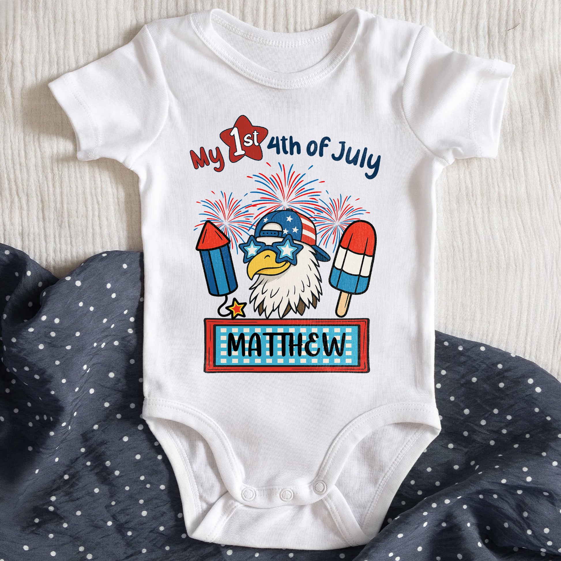 My 1st 4th of July Eagle And Fireworks