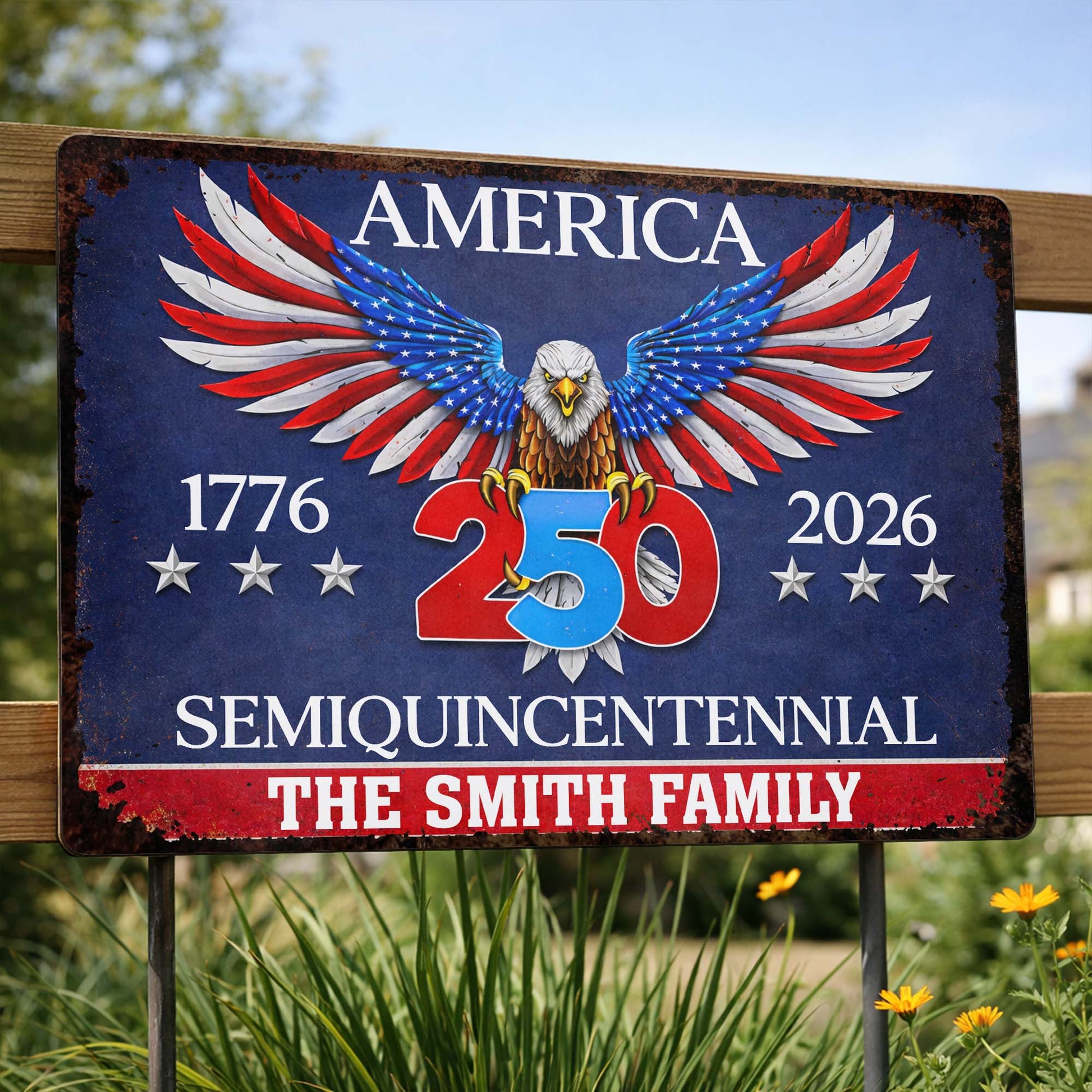 Celebrate America's Semiquicentennial With Eagle And Stars