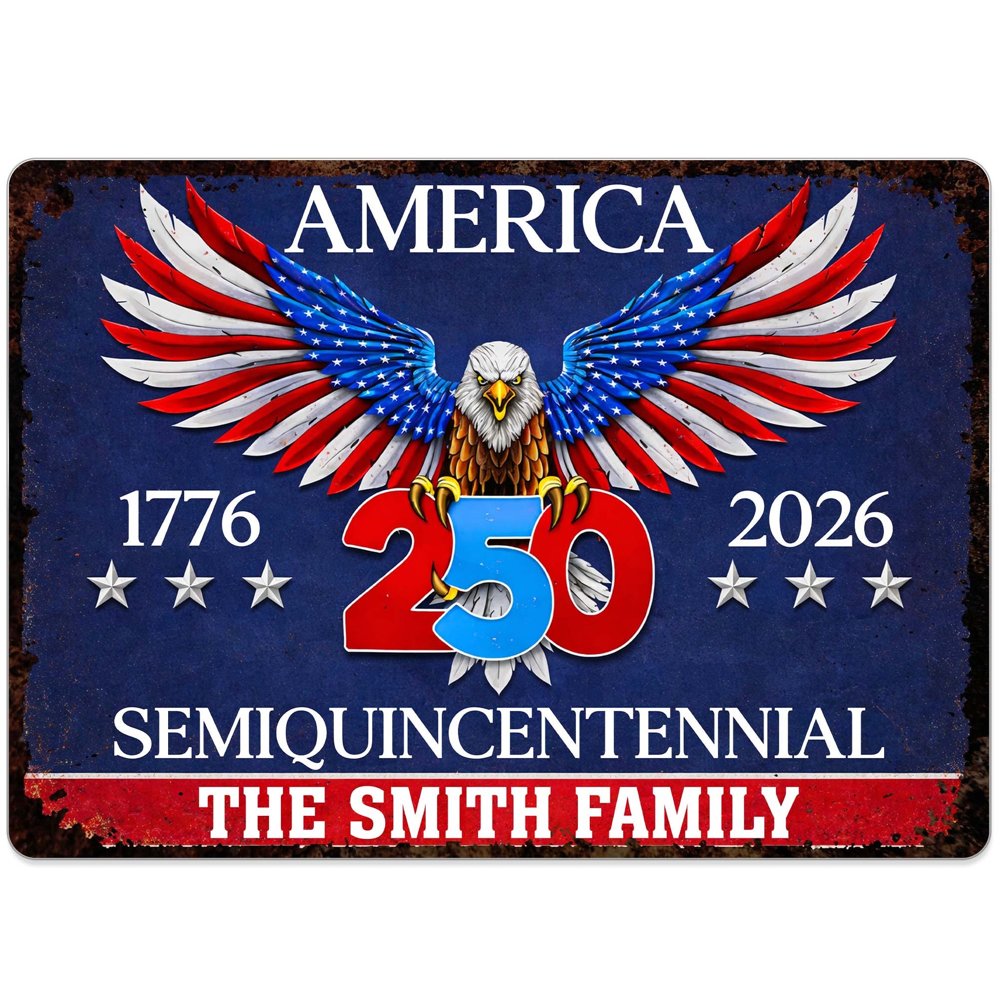 Celebrate America's Semiquicentennial With Eagle And Stars