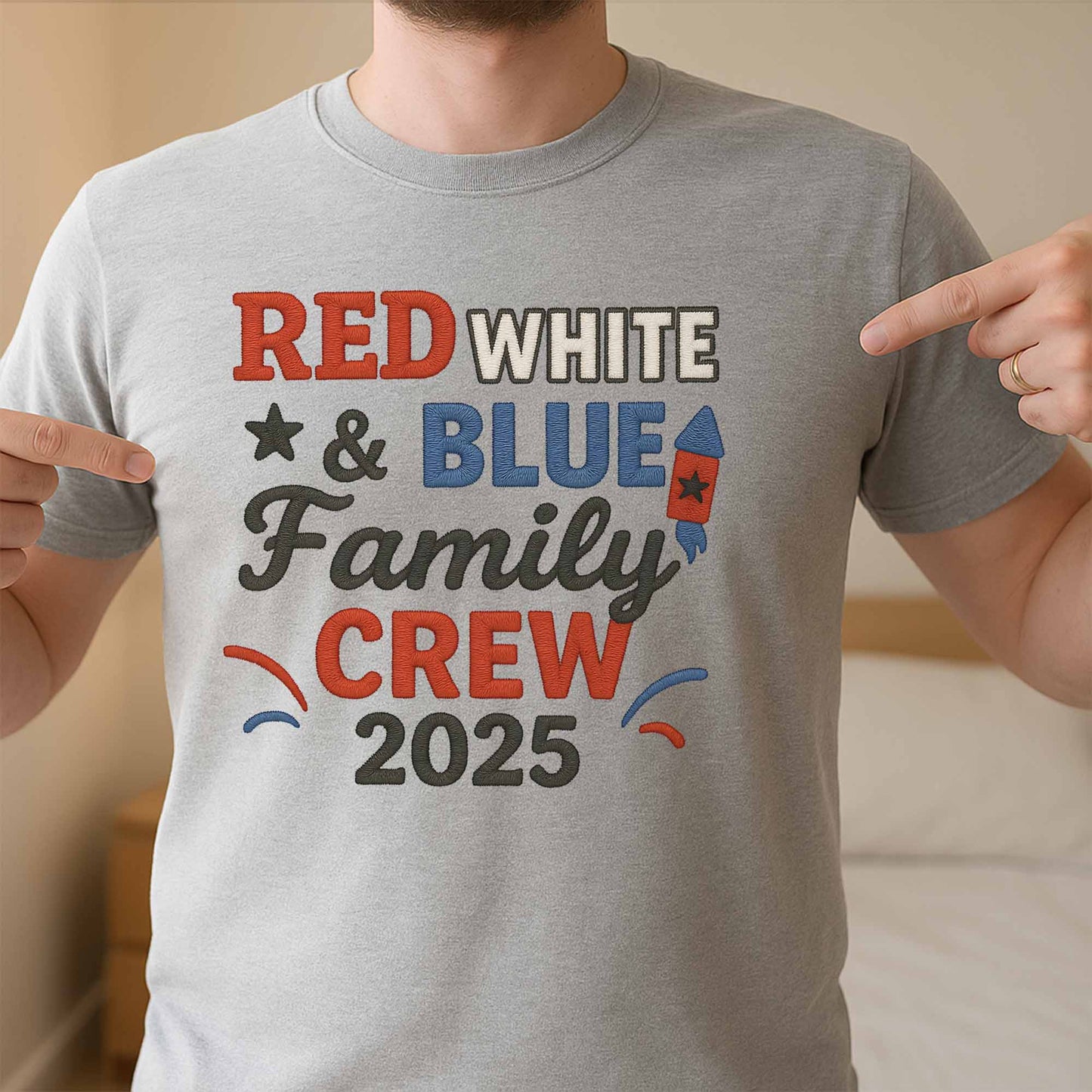 Red White & Blue Family Crew For Patriotic Celebrations