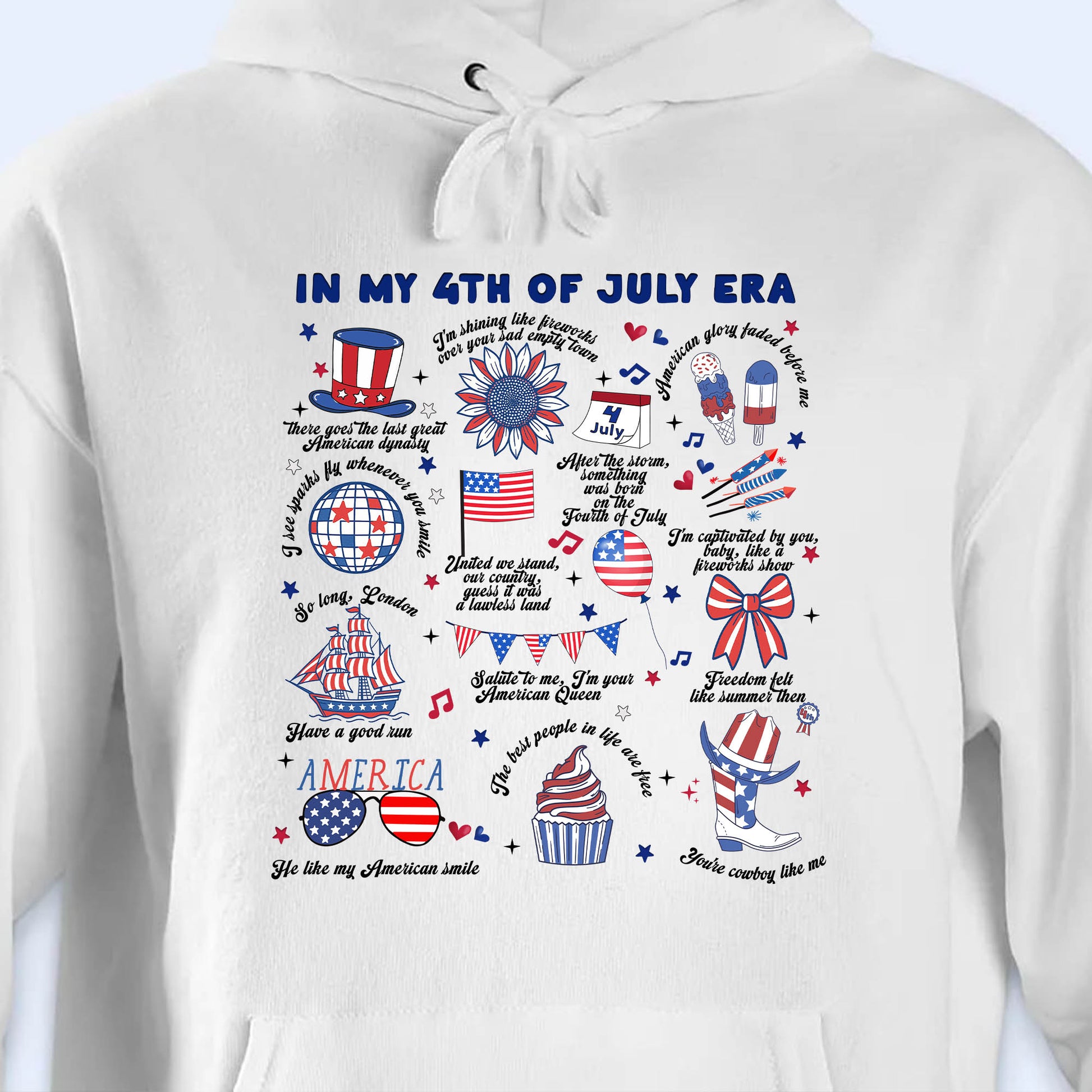 In My 4th Of July Era With American Flag And Fireworks