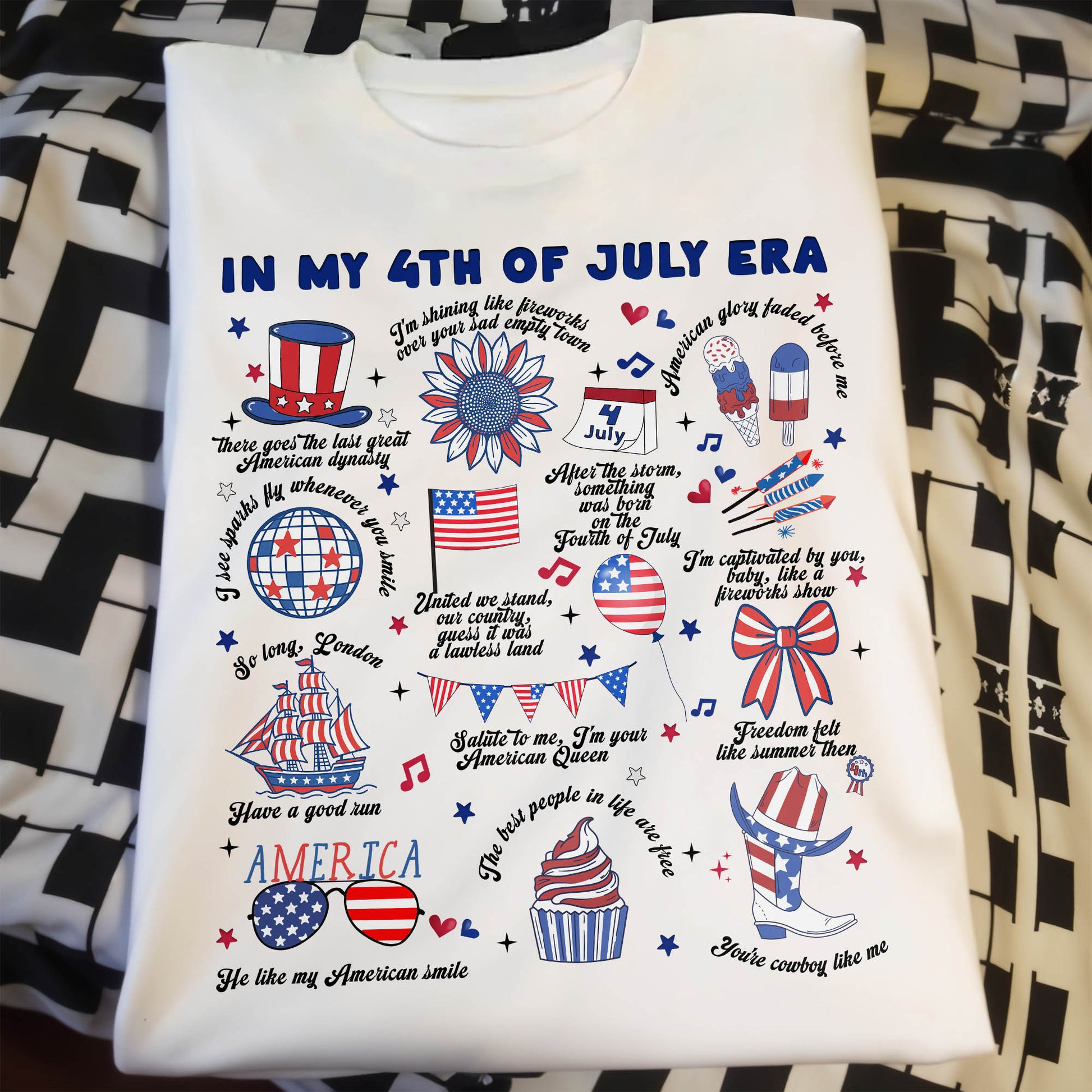 In My 4th Of July Era With American Flag And Fireworks