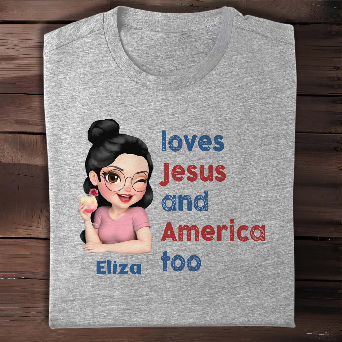 Loves Jesus And America Too Patriotic Shirt