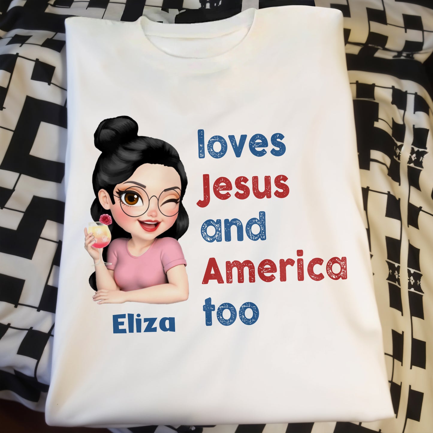 Loves Jesus And America Too Patriotic Shirt
