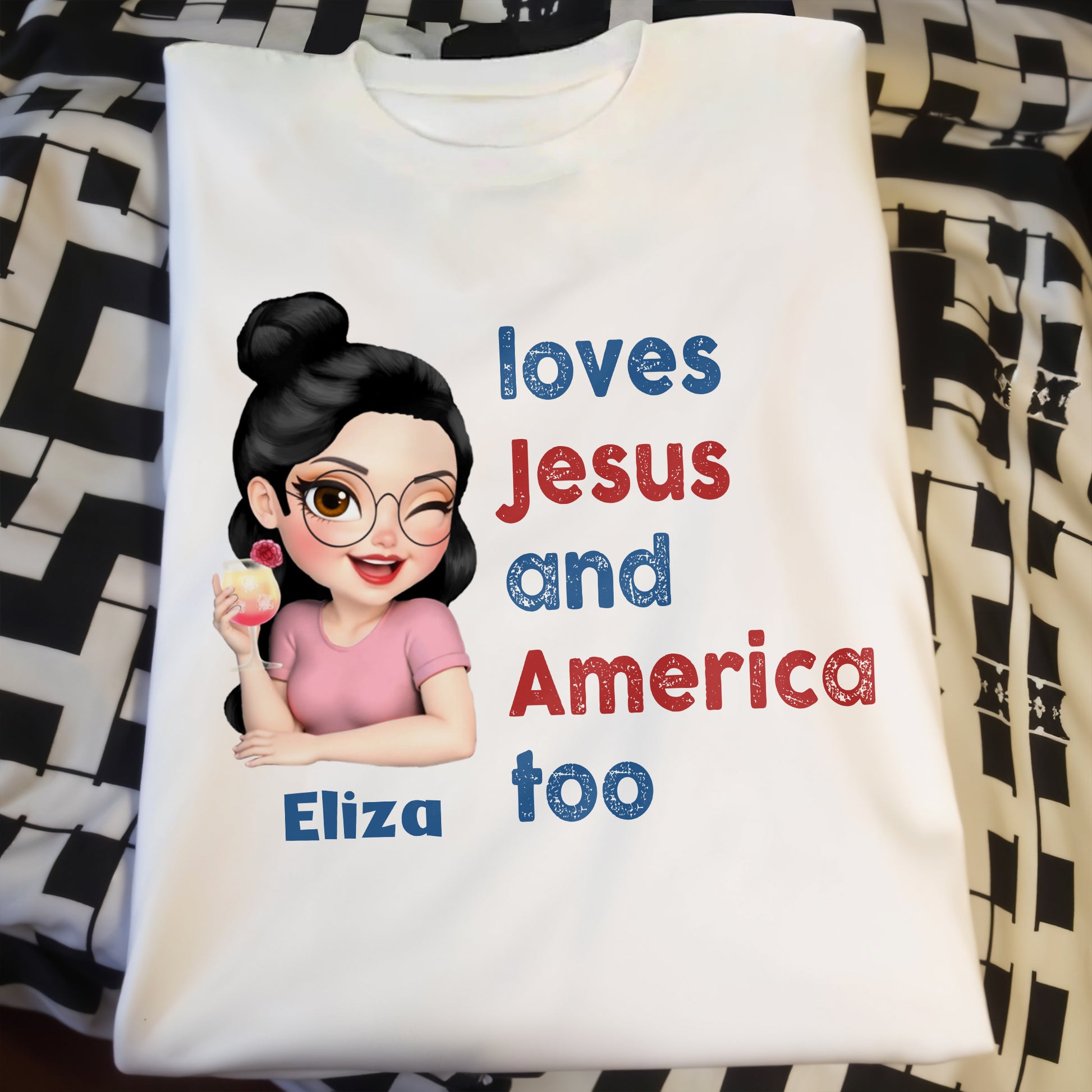 Loves Jesus And America Too Patriotic Shirt
