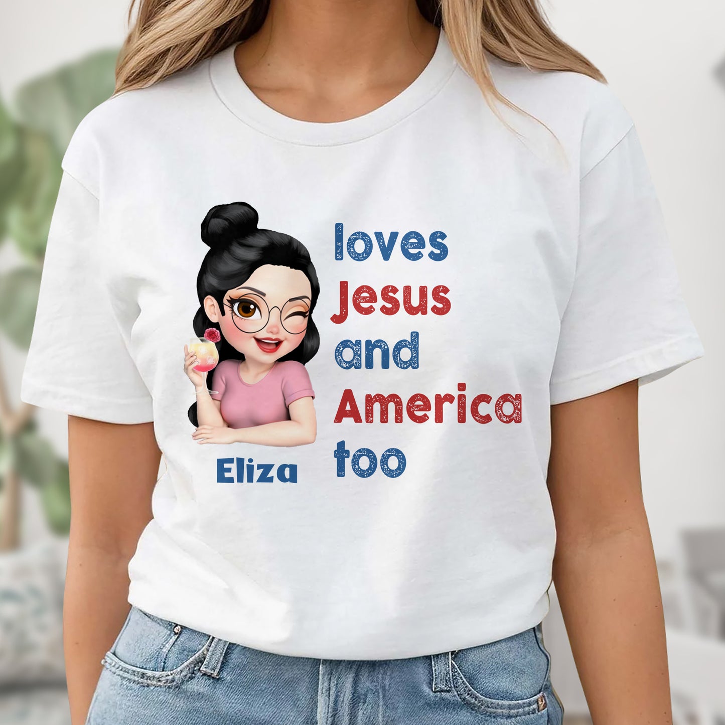 Loves Jesus And America Too Patriotic Shirt