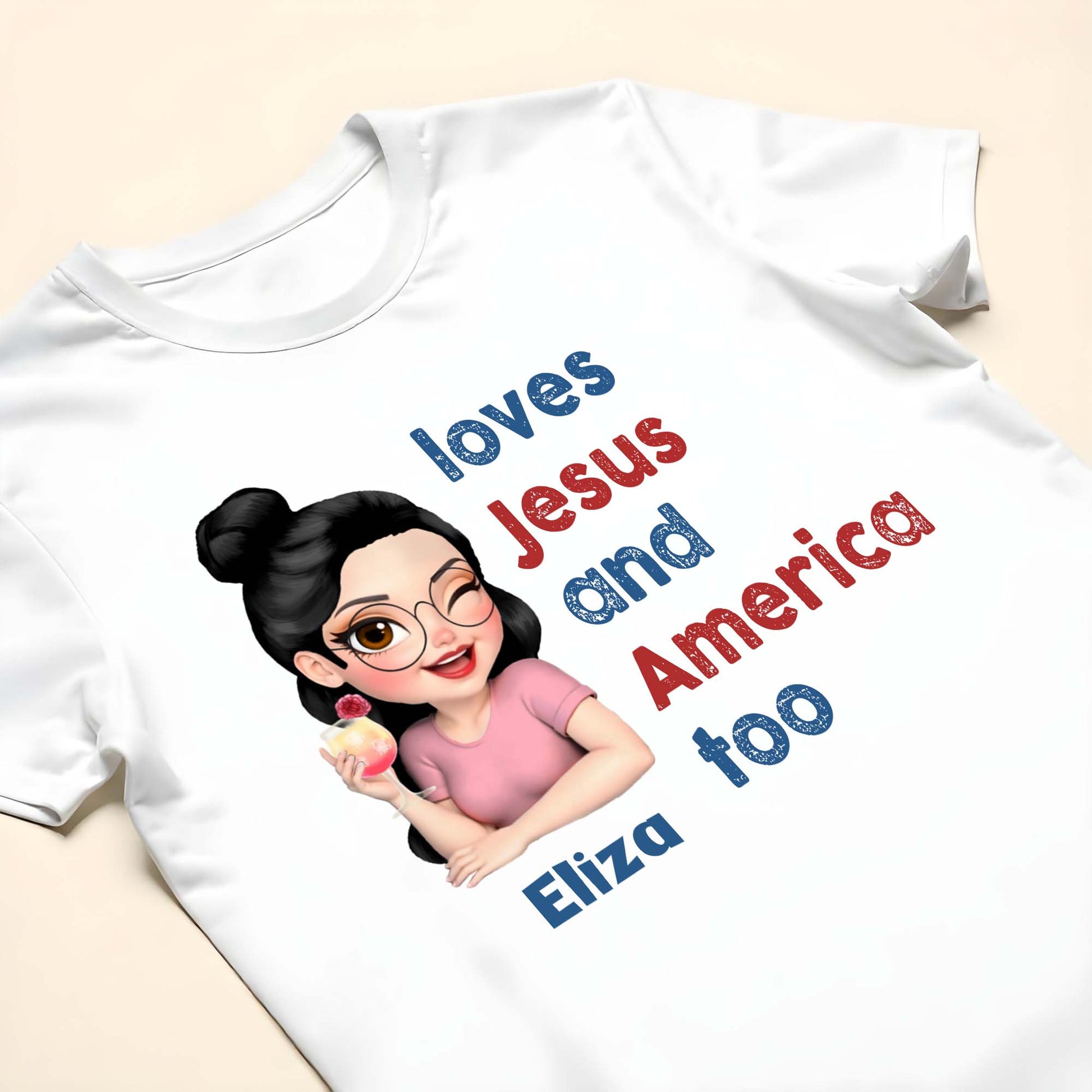 Loves Jesus And America Too Patriotic Shirt
