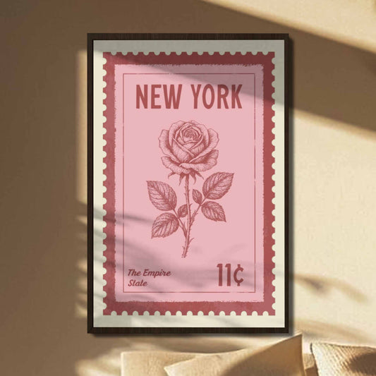 Vintage Rose Stamp Poster