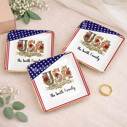 250 Years Of Freedom With Flag And Flowers