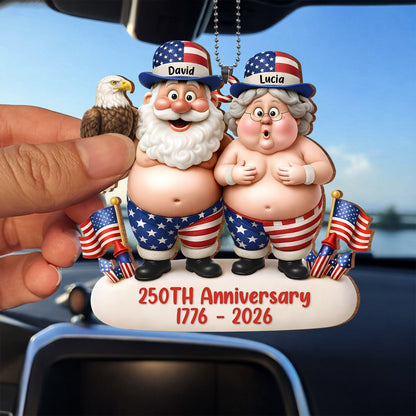 Celebrating Our Freedom And Anniversary With American Flags And Eagle