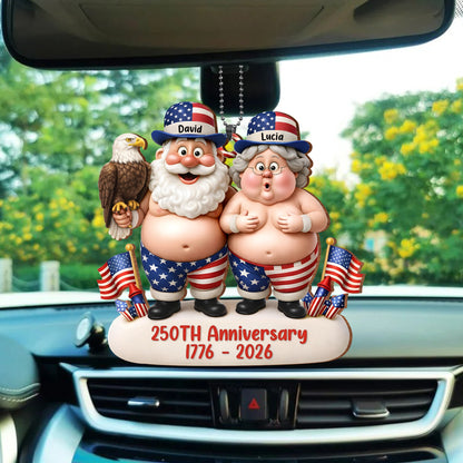 Celebrating Our Freedom And Anniversary With American Flags And Eagle