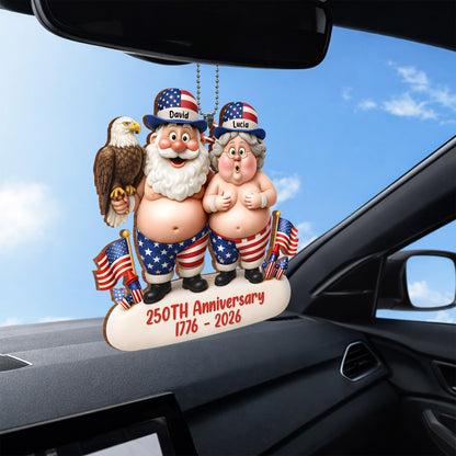 Celebrating Our Freedom And Anniversary With American Flags And Eagle