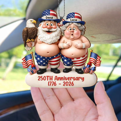 Celebrating Our Freedom And Anniversary With American Flags And Eagle