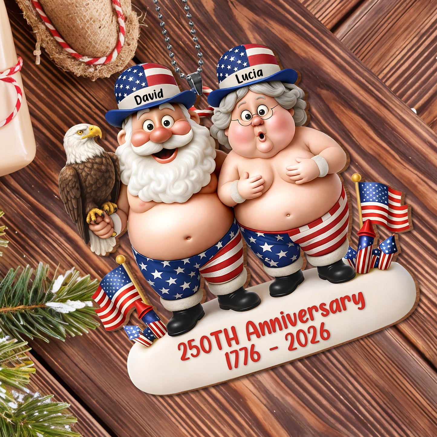 Celebrating Our Freedom And Anniversary With American Flags And Eagle