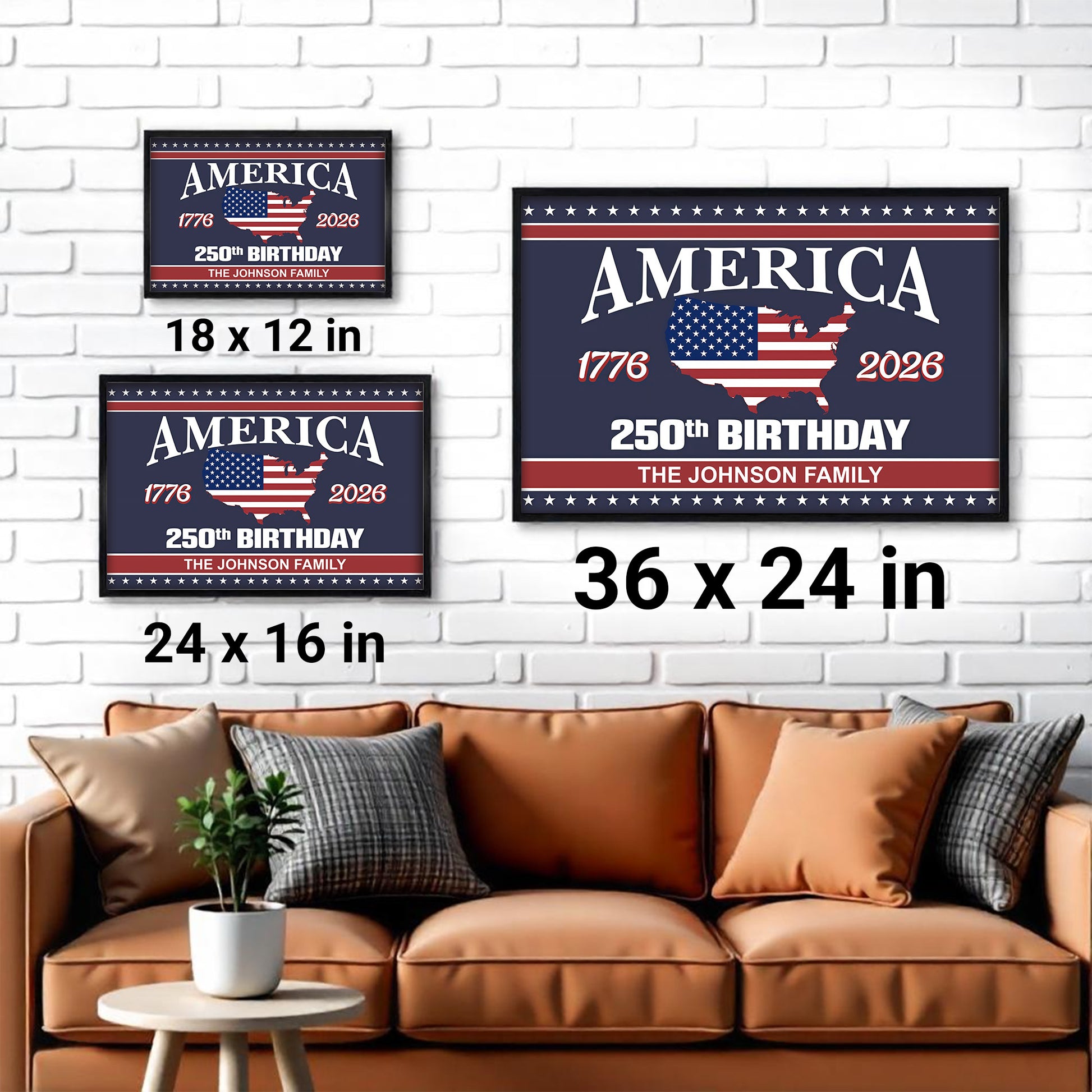 America 1776, 2026, 250th Birthday With American Flag and Map