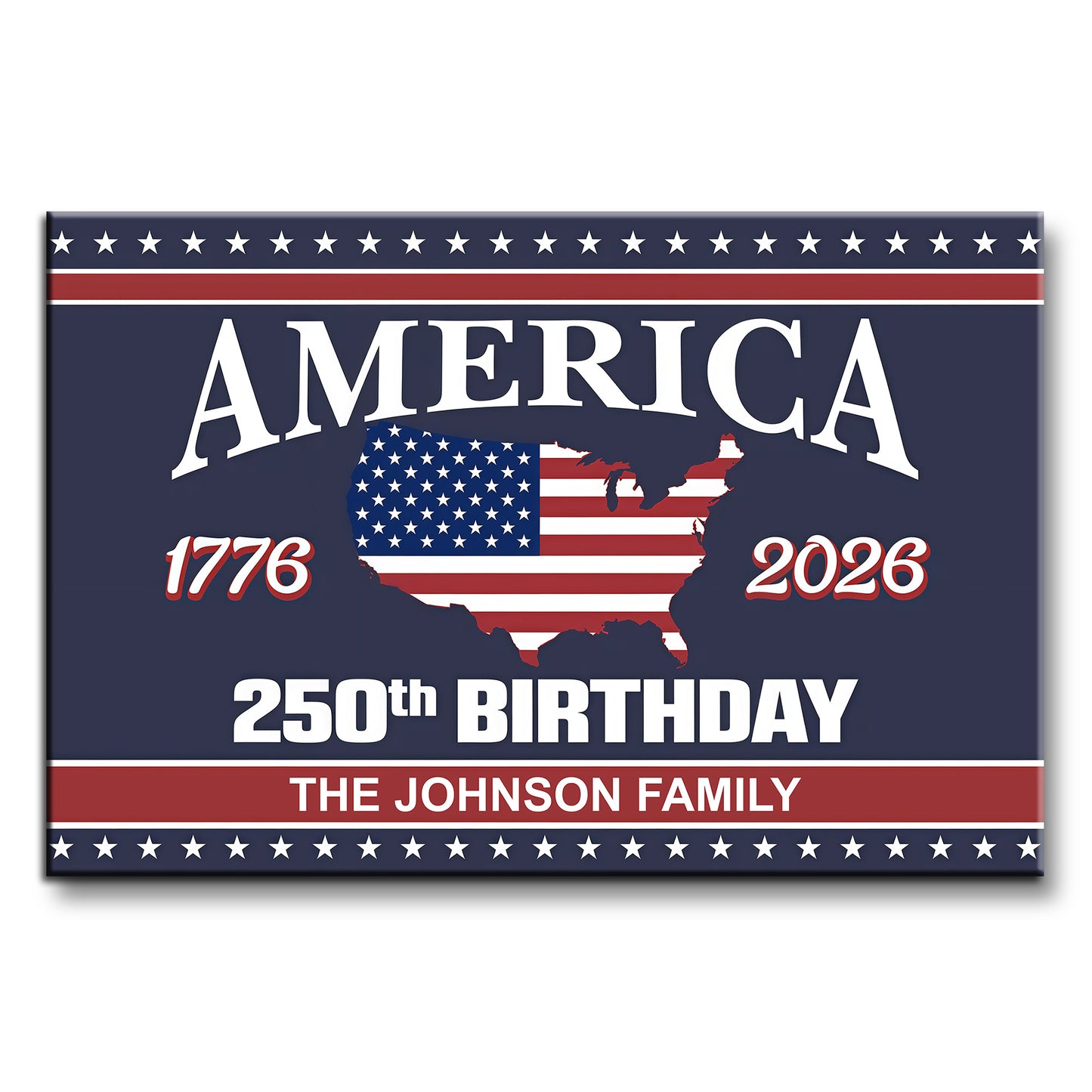 America 1776, 2026, 250th Birthday With American Flag and Map