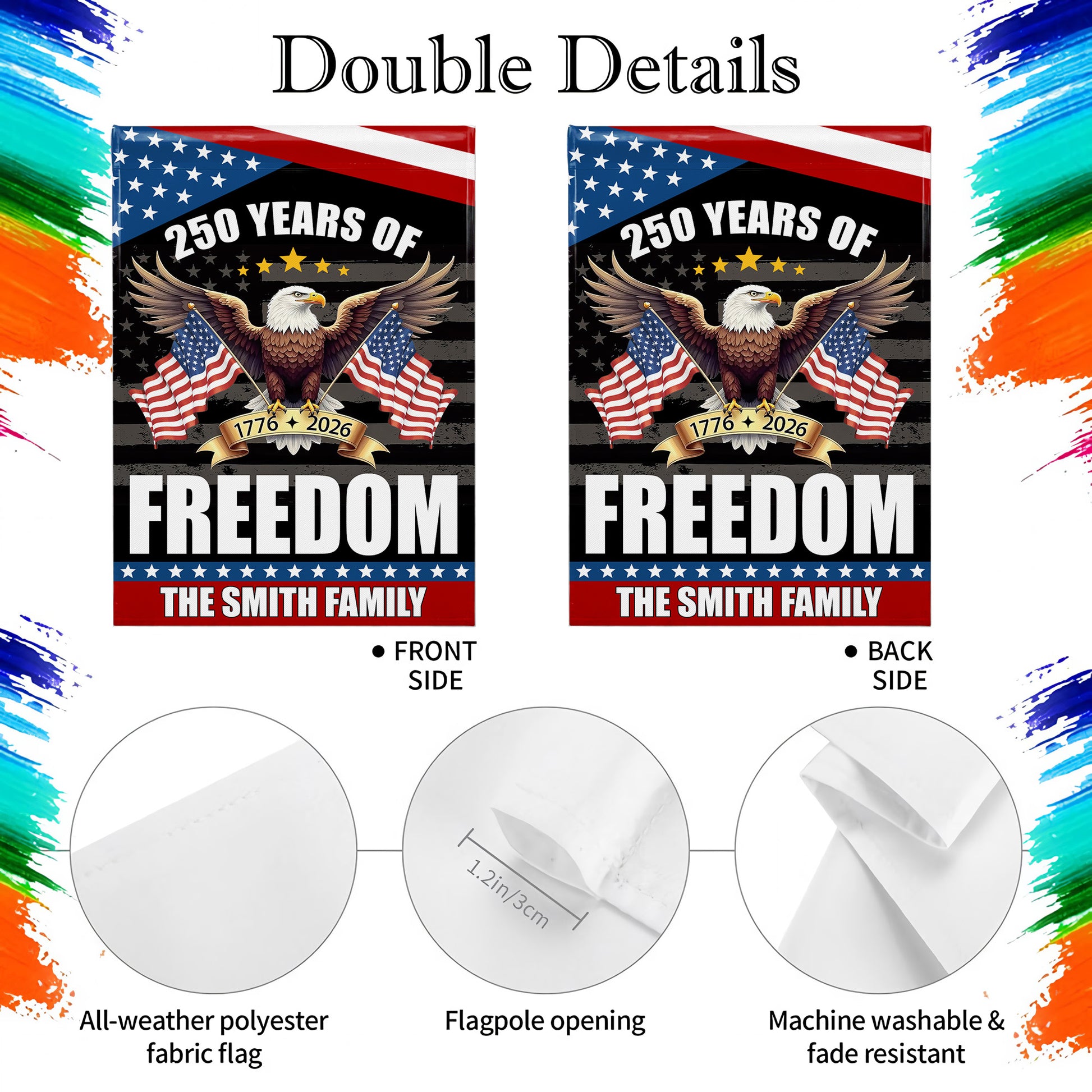 250 Years Of Freedom Eagle And American Flags